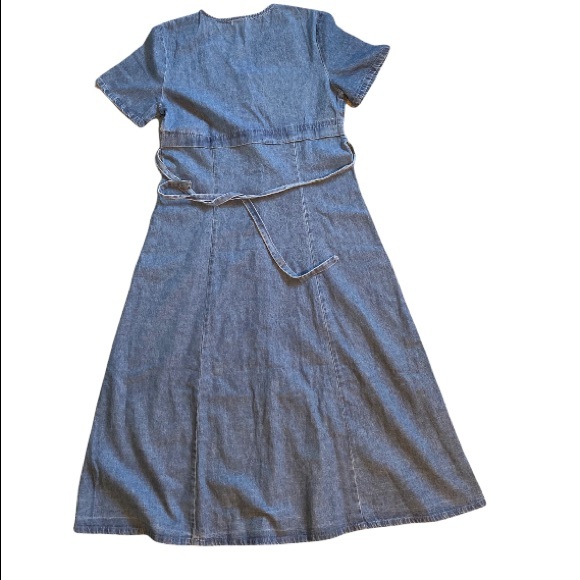 Vintage style JEAN DRESS WITH LACE FRONT SIZE SMALL - Picture 2 of 3